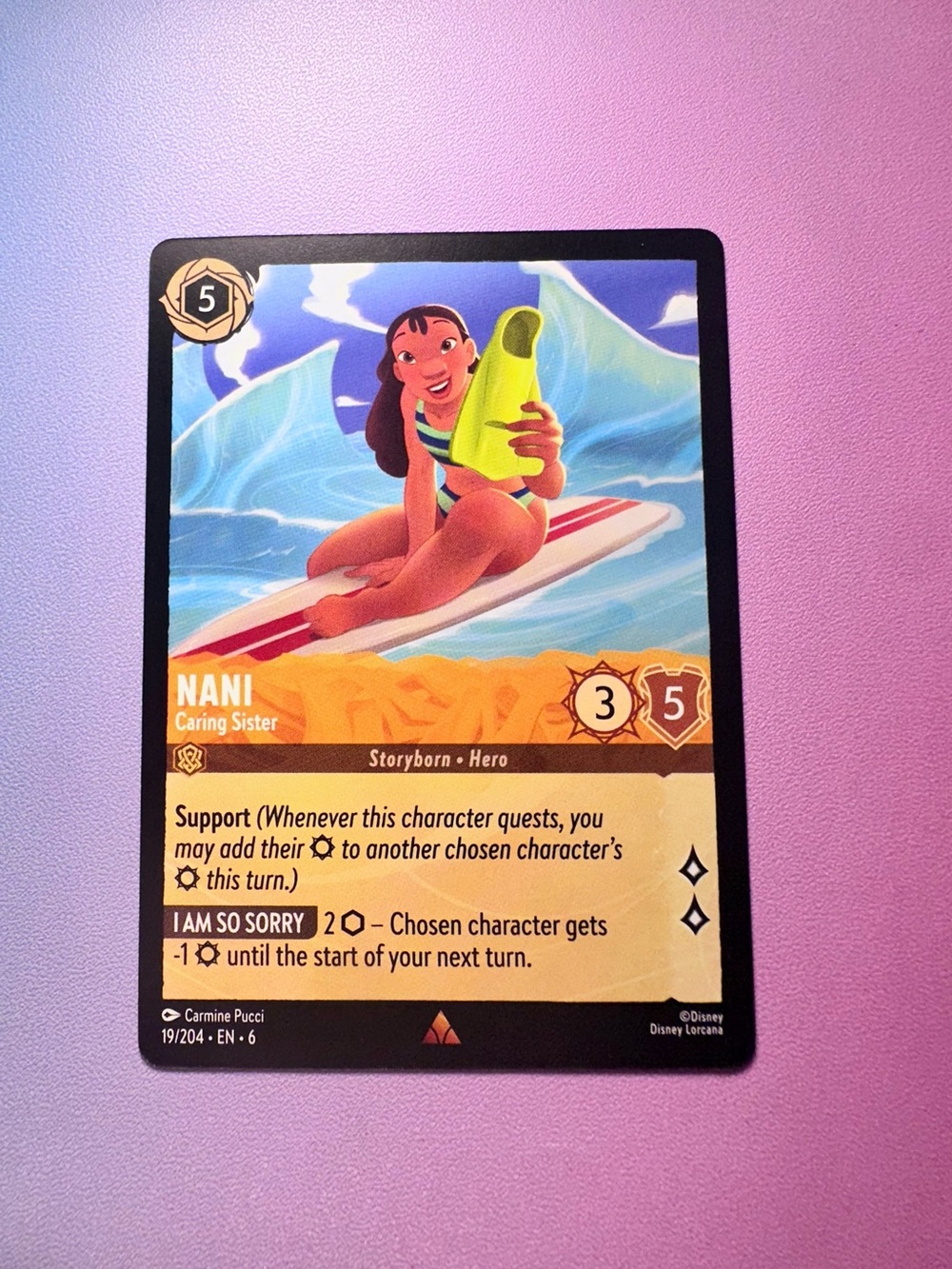 nani [lilo & stitch] - 19/204 (rare) — lorcana: azurite sea